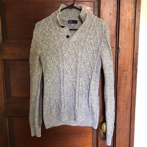 Grey Cable-Knit Sweater - Express Men's XS